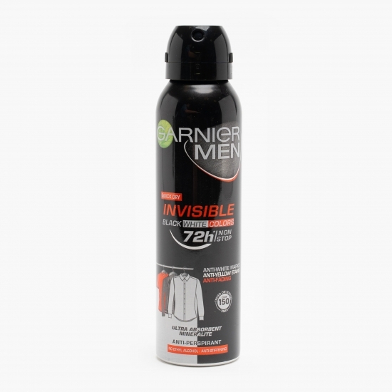 Deodorant Men Invisible Black White Colors 150ml