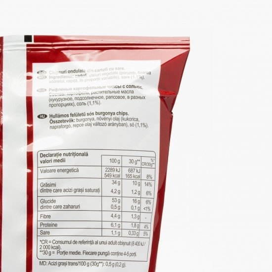 Chipsuri ondulate din cartofi cu sare, Wavy 130g