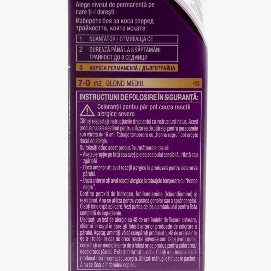 Vopsea de păr permanentă Intensive Color Cream, N6 (7-0) blond mediu, 110ml