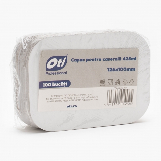 Capac caserolă aluminiu 425ml, 100 buc