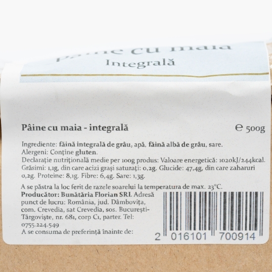 Pâine cu maia integrală 500g