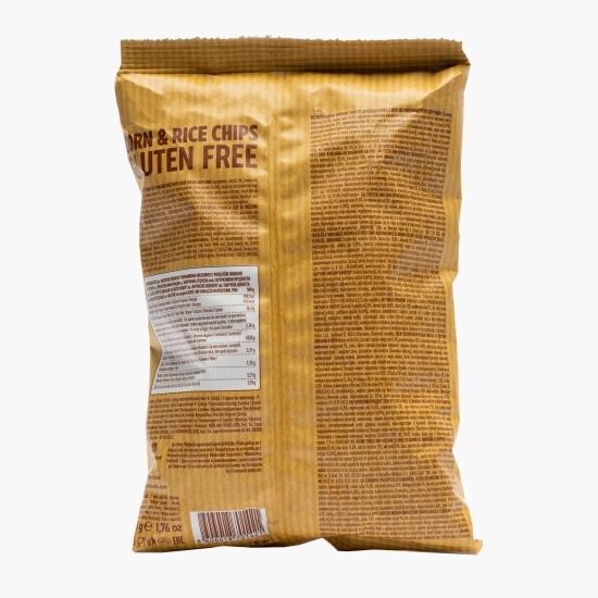 Chipsuri din porumb și orez cu aromă de smântână și arpagic, fără gluten 50g