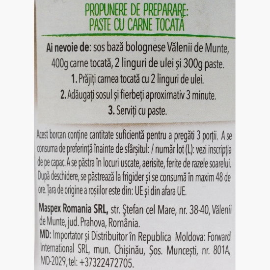 Sos pentru paste bază pentru Bolognese 500g