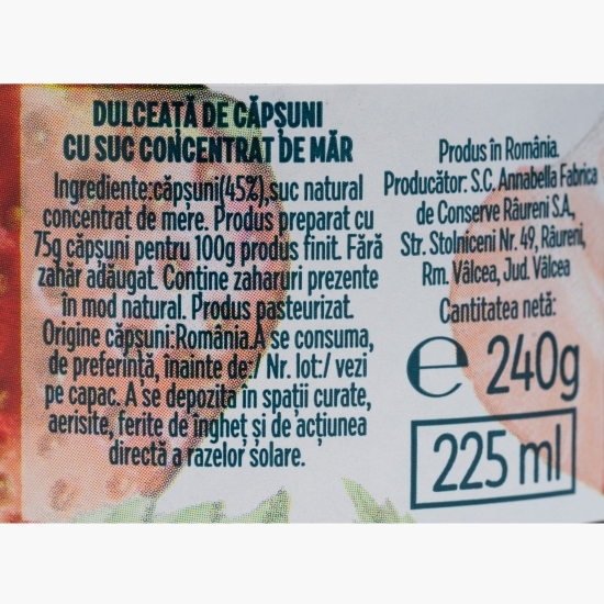 Dulceață de căpșuni fără zahăr adăugat 240g