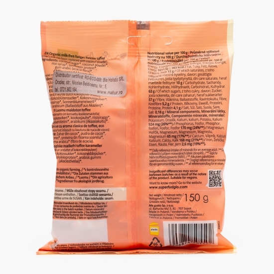 Caramele eco, aromă toffee 150g