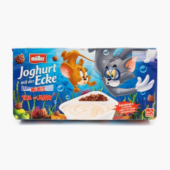 Iaurt mix Tom&Jerry biscuiți cu cacao 4x85g