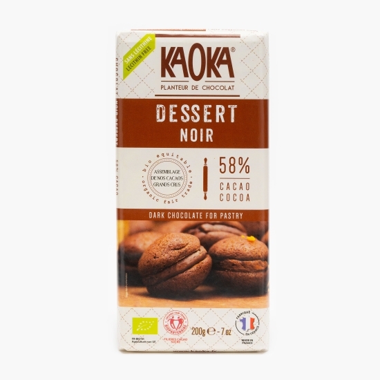 Ciocolată neagră eco pentru desert 58% cacao 200g