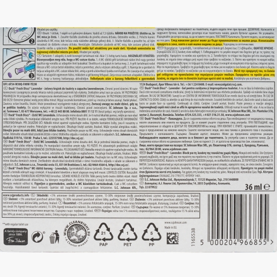 Aparat pentru curățarea toaletei Fresh Discs lavandă, 6 discuri