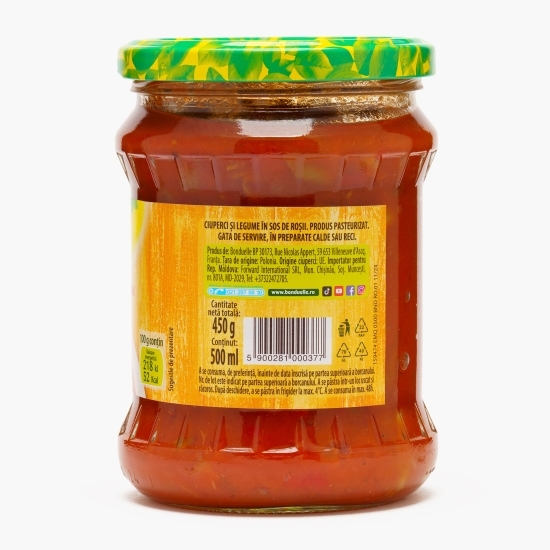 Ciuperci feliate și legume în sos de roșii 500ml
