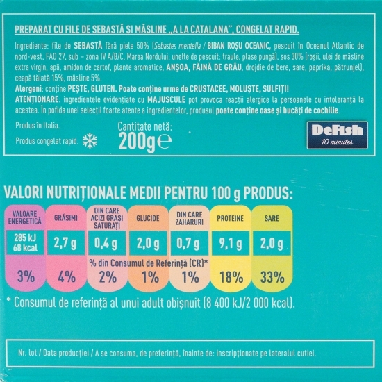 Preparat cu file de sebastă și măsline A la Catalana 200g