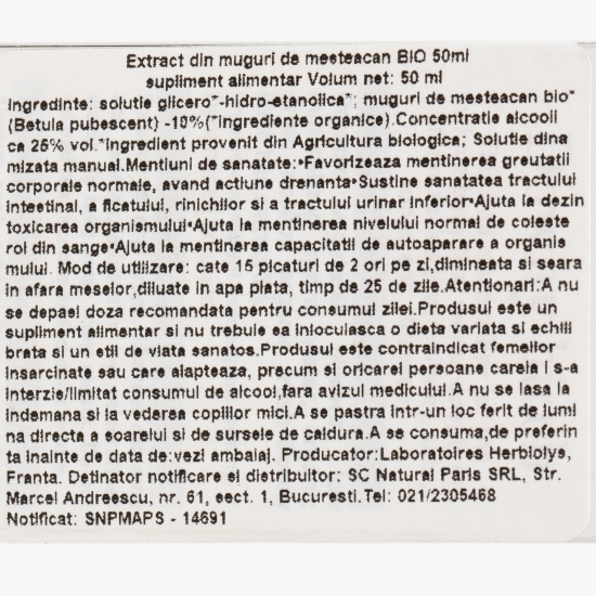 Extract din muguri de mesteacăn eco 50ml