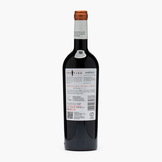 Vin roșu sec Individo Rară Neagră & Malbec & Syrah, 13%, 0.75l