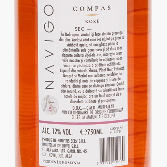 Vin rose sec Pinot Noir, Cabernet Sauvignon & Syrah, 12%, 750ml