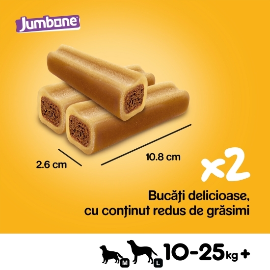 Batoane pentru câini de talie medie, 2 buc, 180g, Jumbone cu aromă vită și pasăre