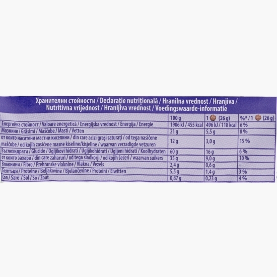 Biscuiți Cookie Sensations cacao și ciocolată 156g