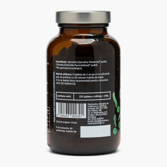 Spirulină și Chlorella eco, 375 tablete