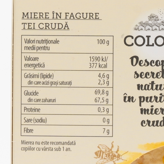 Miere de tei crudă în fagure eco 150g