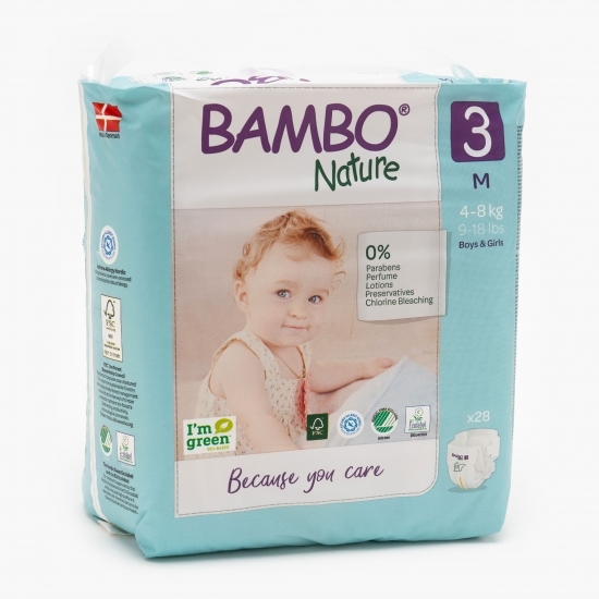 Scutece eco 0% clor mărimea 3, 4-8kg, 28 buc