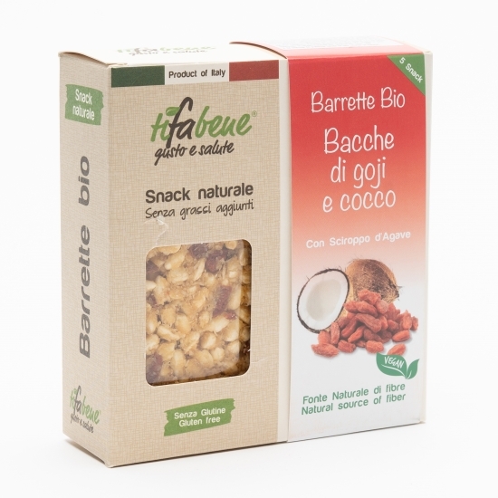 Pachet 5 batoane din cereale eco cu fructe goji, cocos și sirop agave 5x25g