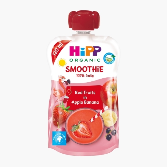 Smootie eco cu fructe roșii, mere și banane, 120ml