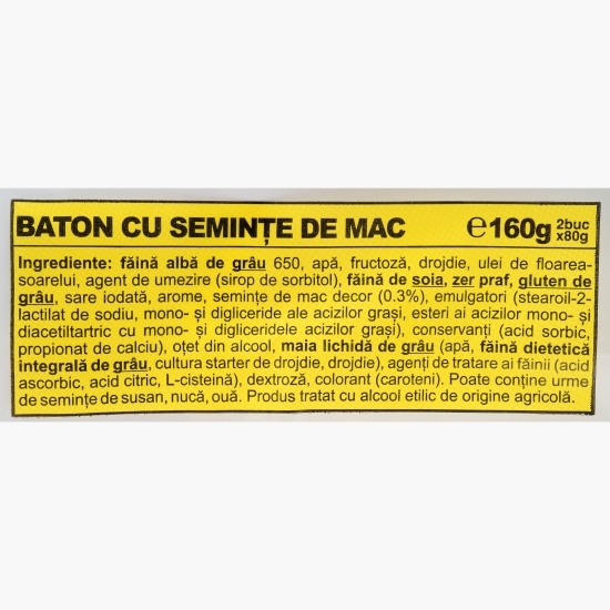 Baton cu semințe de mac Doi Frați 2x80g