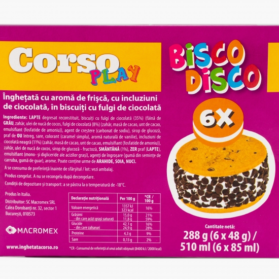 Înghețată sandwich multipack Bisco disco 6x48g