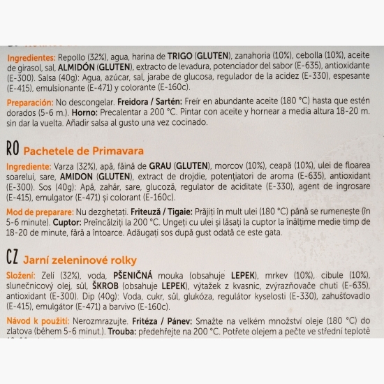 Pachețele de primăvară cu legume și sos curry 340g