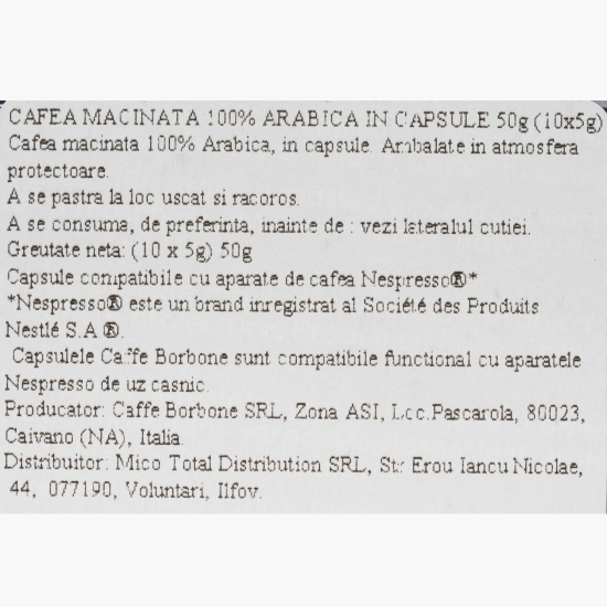 100% Arabica, Bella Milano, Nespresso, 10 băuturi, capsule cafea