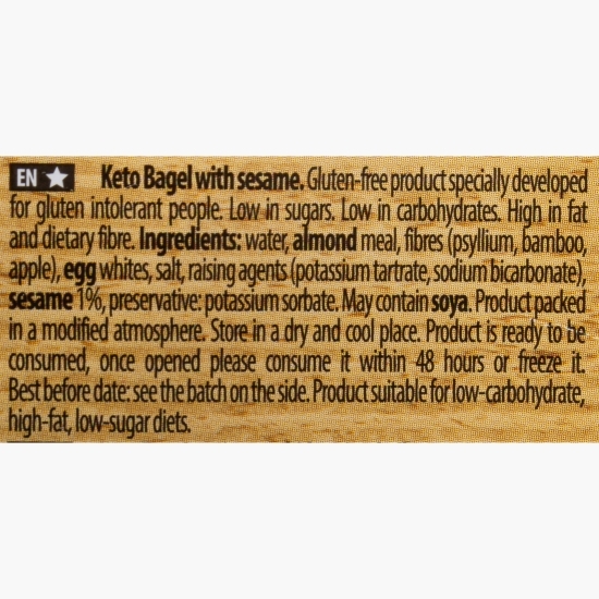 Bagel keto, fără gluten, cu susan  2X75g