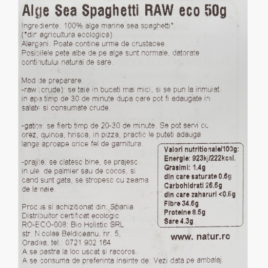 Alge marine Sea Spaghetti eco, 50g