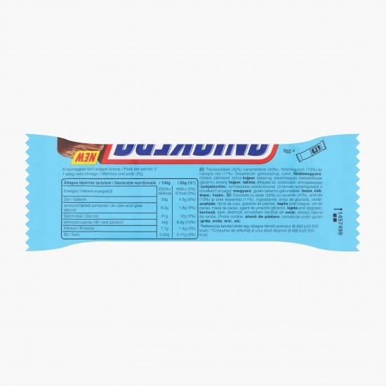 Baton de ciocolată cu caramel, arahide și orez expandat 2x20g