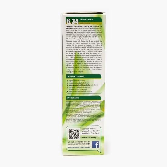 Vopsea permanentă pentru păr Natura 6.34 Castaniu alună 100ml