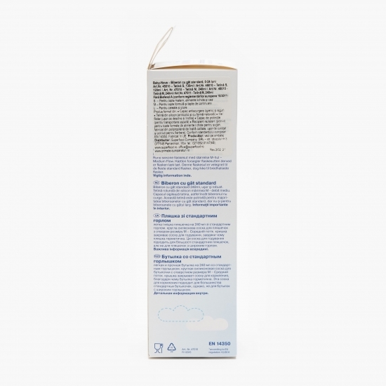 Biberon tetină rotundă Medium 0-24 luni, 240ml 