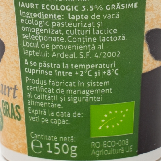 Iaurt eco 3.5% grăsime 150g