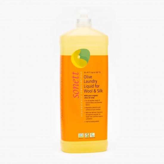 Detergent de rufe lichid bio pentru lână și mătase, 17 spălări, 1l