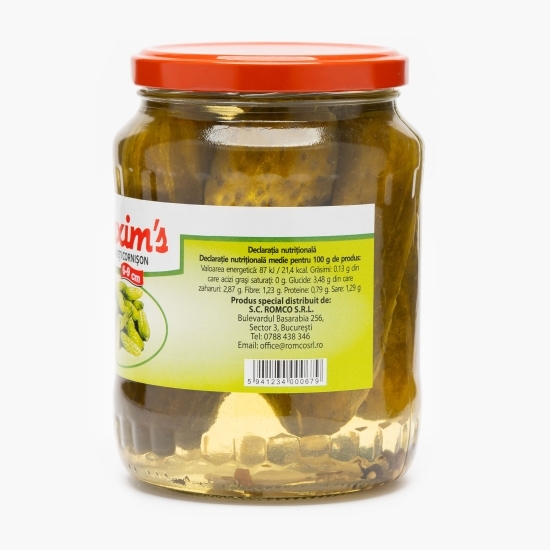 Castraveți cornișon 6-9cm în oțet 720g