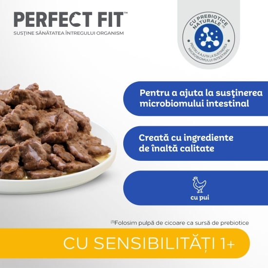 Hrană umedă pentru pisici sensibile adulte 85g, cu pui în sos 
