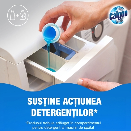 Soluție gel Anticalcar pentru mașina de spălat Calgon 4în1, 30 spălări, 1.5l