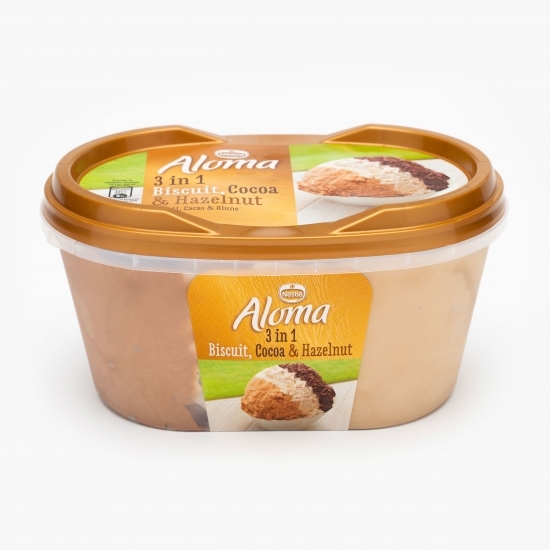 Îngheţată 3în1: cacao, alune de pădure şi biscuiţi 1000ml