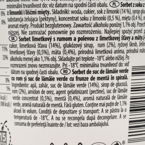 Înghețată cu șerbet de Mojito cu lime 400g
