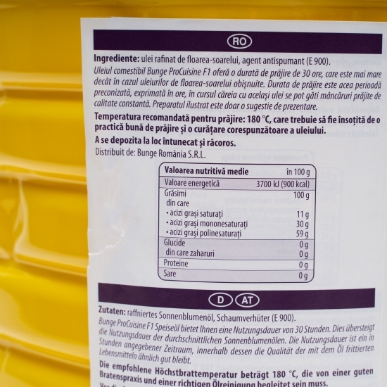 Ulei de floarea-soarelui pentru prăjit 10l