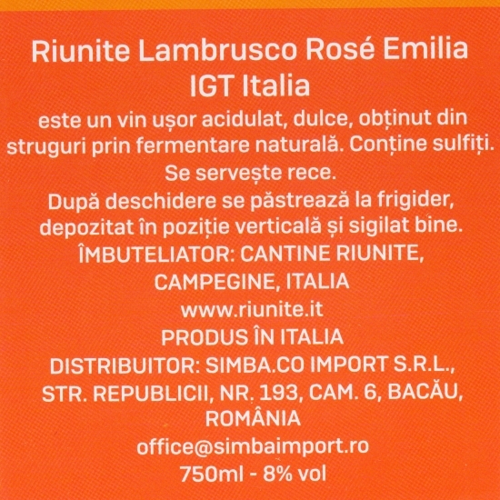 Pachet Vin rose Lambrusco, 8%, 0.75 + Vin frizant Fruit Freshers Peach Rosehip, 7%, 0.75l