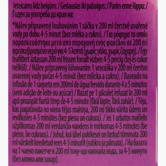 Ceai fructe cu aromă de zmeură și soc 20 plicuri