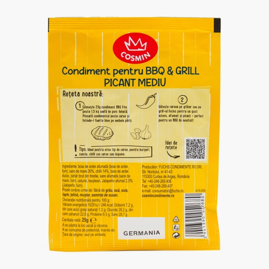 Amestec de condimente pentru bbq și grill picant mediu 25g