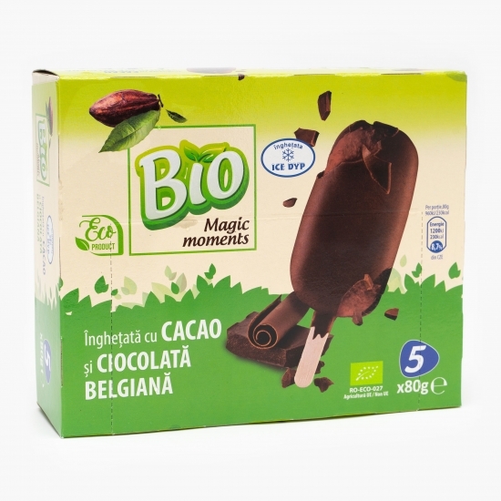 Înghețată eco cacao și glazură de ciocolată belgiană 5x100ml