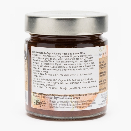 Dulceață de căpșuni eco fără zahăr 215g