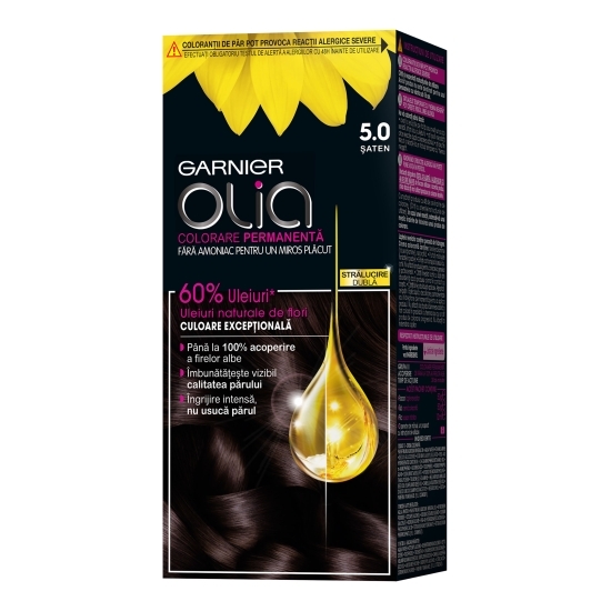 Vopsea de păr permanentă fără amoniac 5.0 Șaten 112ml