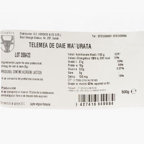 Telemea maturată de oaie 500g