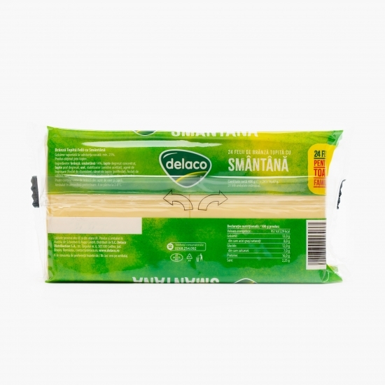 Brânză topită felii cu smântână 400g