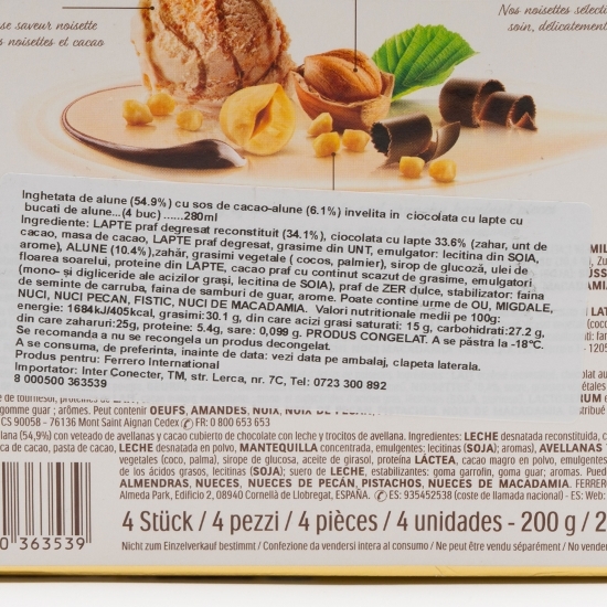 Înghețată Classic alune și ciocolată cu lapte 4x70ml